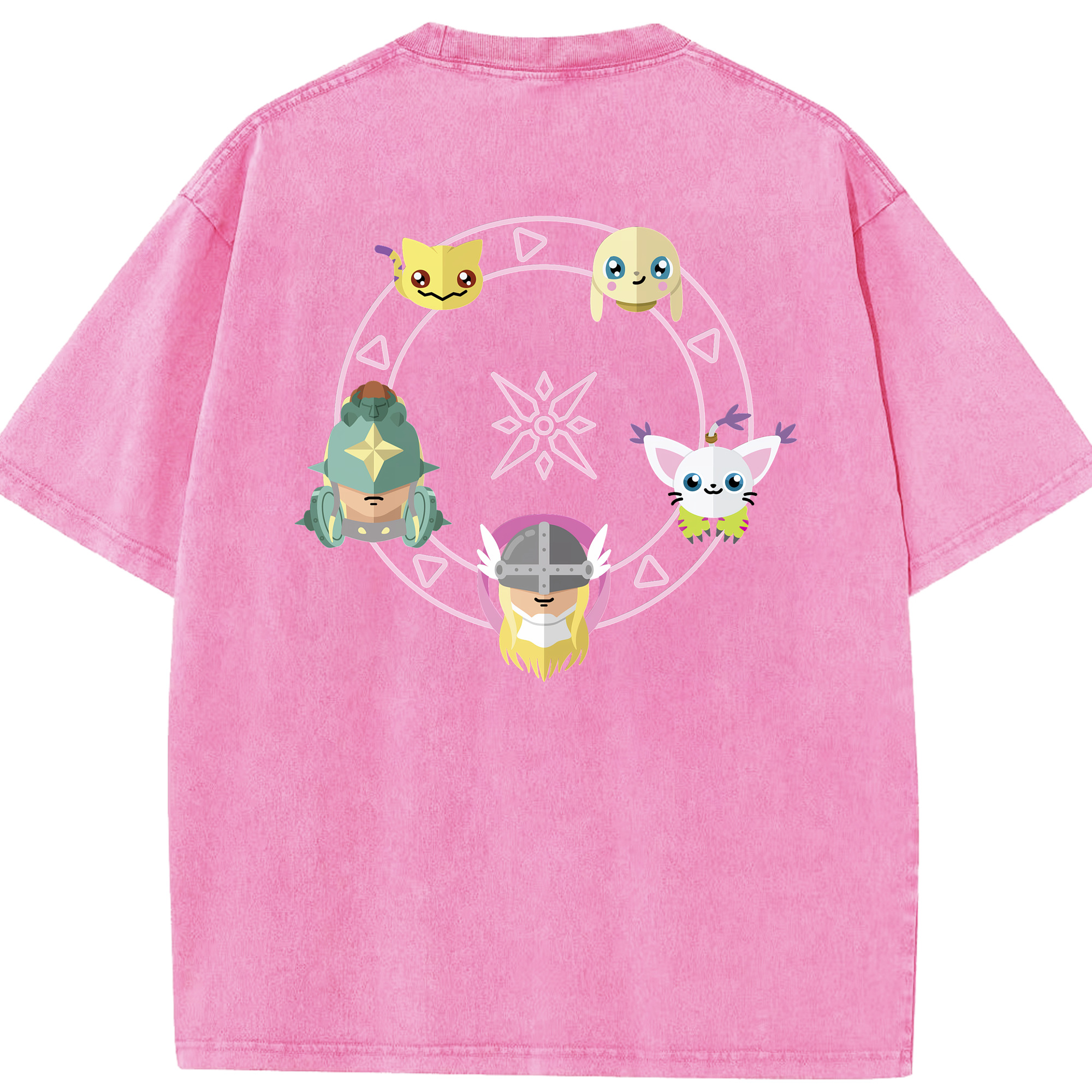 （画像用） Digimon デジタルモンスター/デジモン 綿100% ヴィンテージ風 半袖Tシャツ（背面プリント）